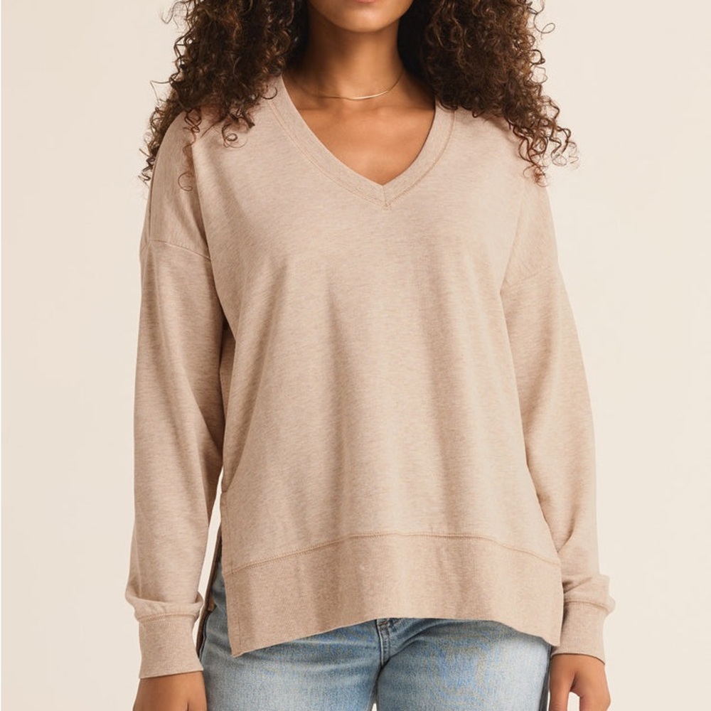 ZSUPPLY Beige Modern Weekender V-Neck Tunic Top
